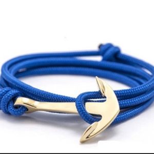 Blue Luxury Bracelet with Gold Anchor